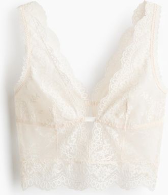H&M Bralette aus Spitze - Cremefarben