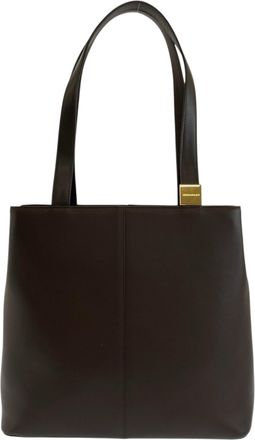 Burberry Brown Leather Shoulder Bag Tote Bag (Pre-Owned)
