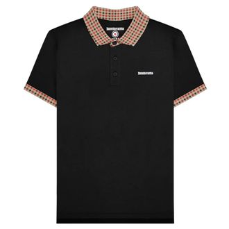 Lambretta Heren SS25 Gingham Poloshirt (Zwart)