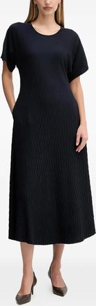 Sandro Ferrone pleated A-line midi dress - women - Polyester/Elastane - M - Blue