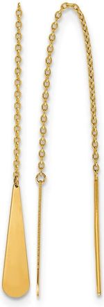 Diamond2Deal 14K Yellow Gold Tear Drop Threader Drop Dangle Earrings