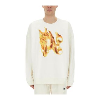 Palm Angels Uomo, Felpe, Bianco, M, new