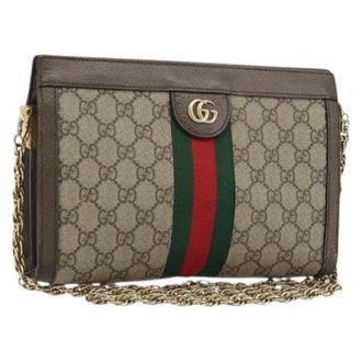 Gucci Pre-owned Cross Body Bags, female, Beige, Size: ONE SIZE Pre-owned Vintage GG Canvas Shoulder Bag
