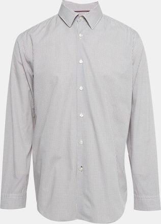 HUGO BOSS Boss By Hugo Boss Burgundy Printed Cotton Luka Regular Fit Shirt
