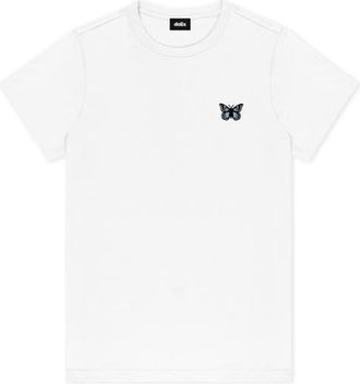 Dalix Butterfly Short Sleeve Classic Cotton Tee in White at Nordstrom, Size Xx-Large