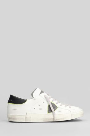 Philippe Model Prsx Low Sneakers In White Leather
