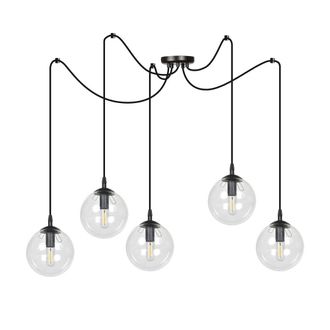 Wonderlamp L&aacute;mpara colgante ajustable hasta 200cm y 5 esferas trnasparentes