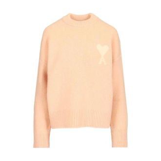 Ami Ami de Coeur Crewneck Jumper - male - Ami Paris - Round-neck Knitwear - Pink - XS - Knitwear
