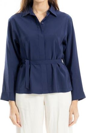 Max Studio Belted Shirt in Navy at Nordstrom Rack, Size X-Small