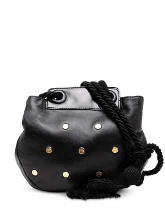 Loewe 2010-2025 Studded Leather Drawstring crossbody bag - women - Calf Leather/Leather - One Size - Black