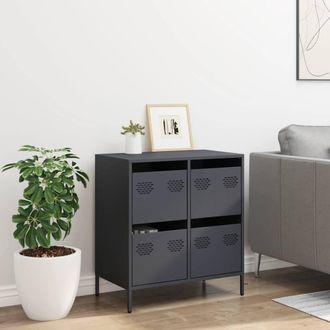 Berkfield Home Sideboard&not;Anthracite 68x39x73.5 cm Cold-rolled Steel in Charcoal