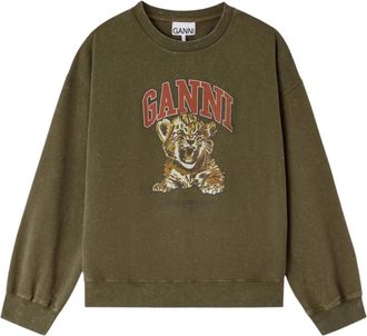 Ganni Sweatshirts - Dames - Sweatshirts - Groen - M - Hoodies & sweatvesten