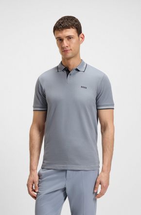 Boss Green by Hugo Boss Poloshirt BOSS GREEN Paul, Herren, Gr. XXL, grau (dunkelgrau026), Jersey, Obermaterial: 92% Baumwolle, 8% Elasthan, slim fit, hoch geschlossener Aussc