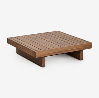 Sklum Sklum - Mesa de centro para jardín cuadrada 75x75 cm en madera de acacia Dailin