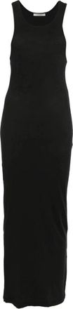 Entire studios Racerback Ruched Midi Jurk - Dames - Casual kleedjes - Zwart - S - Katoen - Kleedjes