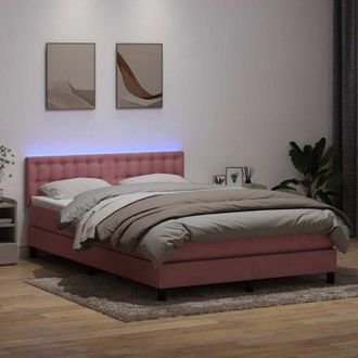 vidaXL Cama Box Spring Con Colch&oacute;n Terciopelo Rosa 160x220 Cm Vidaxl