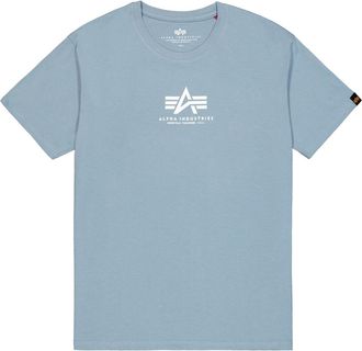 Alpha Industries T-Shirt ALPHA INDUSTRIES Basic T-Shirt ML, Herren, Gr. XXL, bunt (graublau), Obermaterial: 100% Baumwolle, Shirts T-Shirt