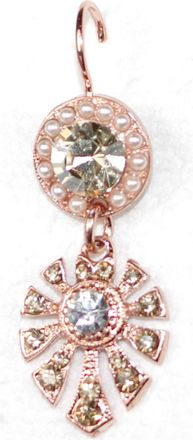 Mariana Womens Dunaway Butter Pecan Earrings In Rose Gold/ Pearl / Taupe
