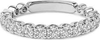House of Brilliance 14K Gold 1.00 Cttw Round Diamond Prong Set Wedding Band in White at Nordstrom, Size 8.5