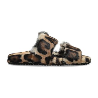 Dolce & Gabbana Sliders, female, Brown, Size: 10 US Leo Leather Slides