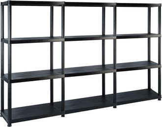 vidaXL Estante De Almacenaje 4 Niveles Negro Pl&aacute;stico 183x30,5x130 Cm Vidaxl