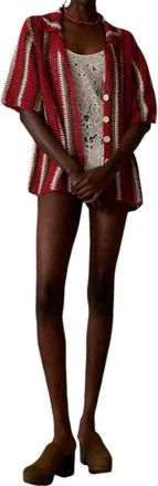 All That Remains Colby Shirt In Red/chocolate/taupe/cream