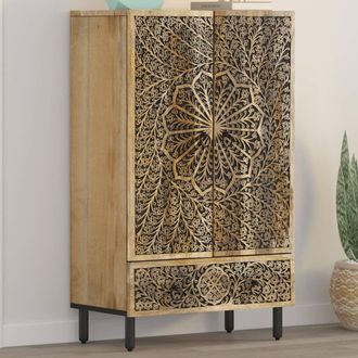 vidaXL Aparador Alto Madera Maciza De Mango 60x33x100 Cm Vidaxl