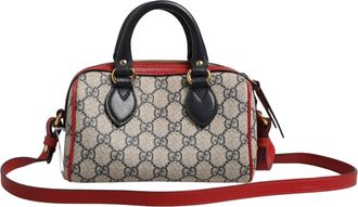 Gucci Gucci GG Supreme Mini Boston Womens Bag (Pre-Owned)