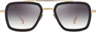 Dita Eyewear Flight.006 Bold Square Frame Sunglasses with Gold Metal Detailing