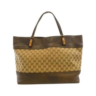 Gucci Pre-owned Tote Bags, female, Brown, Size: ONE SIZE Pre-owned GG Canvas Handbag