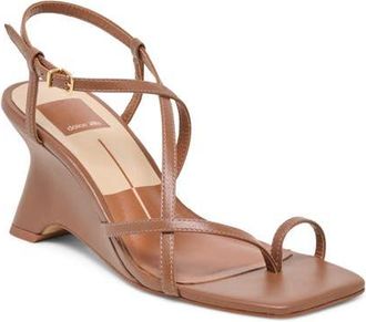 Dolce Vita Aylee Slingback Wedge Sandal in Cognac Leather at Nordstrom, Size 9.5