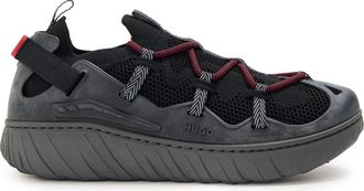 HUGO BOSS Hugo Mens Reeflyn Slon Kn Casual Low-Top Trainers in Black - Size UK 10