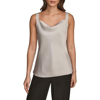 DKNY Cowl Neck Camisole in Light Grey at Nordstrom, Size Large