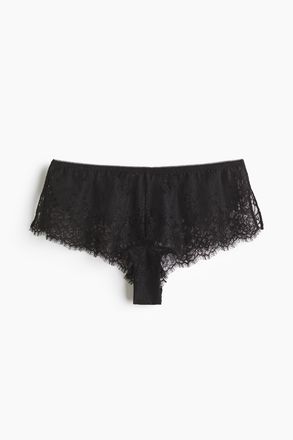 H&M Spitzenslip Shortie - Schwarz