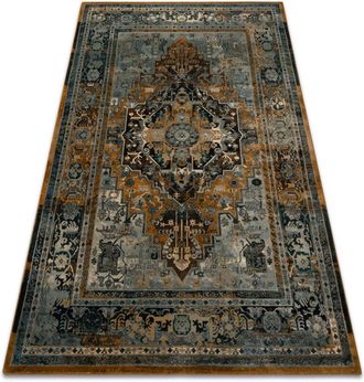 RugsX Rugsx - Alfombra De Lana Polonia Alhambra Ornamento, Marco Co&ntilde;ac Yellow 170x235 Cm