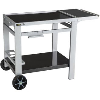 COOK IN GARDEN Carrello Media 80 - Carrello con Piano di Lavoro - Mobile su Ruote Facile da Spostare, Porta-Bottiglie - Supporto per Plancha o Barbecue - Cookin