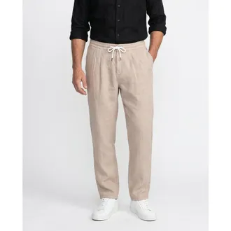 Brunello Cucinelli Beige Linen Drawstring Trousers, Brand Size 60 (US Size 44)