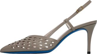 Loriblu Slingback geometrisch in modderlak - Dames - Pumps - Grijs - 38 EU - Schoenen