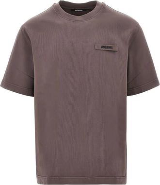 Jacquemus Le T-shirt Gros Grain - Heren - T-shirts - Bruin - S - Katoen - Tops