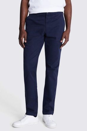 Moss Tailored Fit Navy Stretch Chinos