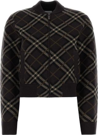 Burberry Brown Check Print Cardigan