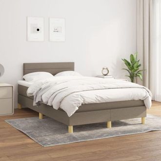 vidaXL Vidaxl - Cama Box Spring Con Colch&oacute;n Tela Gris Taupe 120x200 Cm
