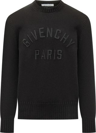 Givenchy Paris Sweater - Heren - Ronde hals truien - Zwart - M - Katoen - Truien & Vesten