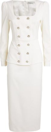 Alessandra Rich Light Wool Double Breasted Dress Size XL