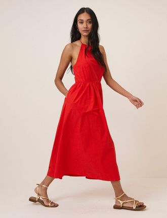 Nobody's Child Red Halterneck Amber Midi Dress