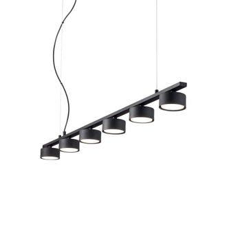 Netlighting Minor Indoor 6 Light Ceiling Linear Pendant Lamp 6 Lights Black