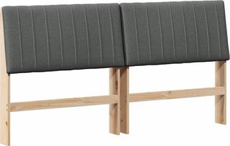 vidaXL Cabecero Tapizado Gris Oscuro 180 Cm Madera De Pino Macizo Vidaxl