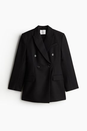H&M Zweireihiger taillierter Blazer - Schwarz