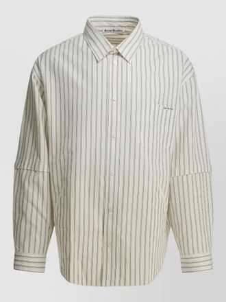 Acne Studios longline striped shirt button down collar pocket