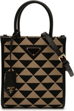 Prada Pre-owned Prada Mini Embroidered Jacquard Symbole Triangolo Satchel Unisex PVFE3Z6XSIYPIVKE